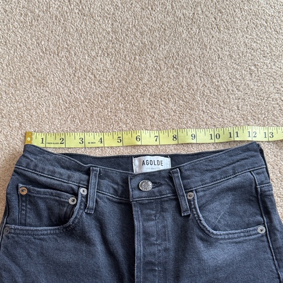 Agolde Black Riley Cropped High Rise Jeans - Picture 4 of 10